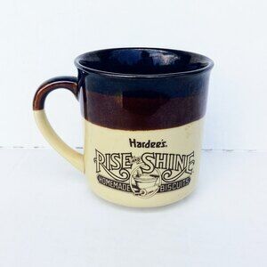 Hardee's Rise and Shine Brown Drip Glaze Coffee Cup - Advertising - Vintage